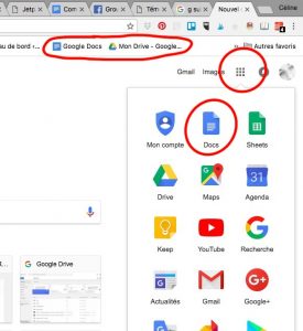 ouvrir Google Docs depuis Chrome
